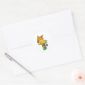 Fox as Skater with Roller skates Ronde Sticker (Envelop)