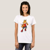 Fox as Skater with Roller skates T-shirt (Voorkant volledig)