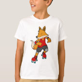Fox as Skater with Roller skates T-shirt (Voorkant)
