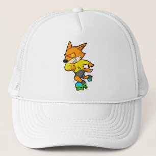 Fox as Skater with Roller skates Trucker Pet