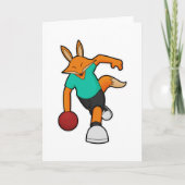 Fox at Bowling with Bowling ball Kaart (Voorkant)