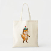 Fox at Party with Party hat Tote Bag (Voorkant)