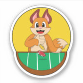 Fox at Poker with Poker chips Sticker (Voorkant)