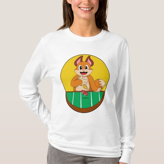 Fox at Poker with Poker chips T-shirt (Voorkant)