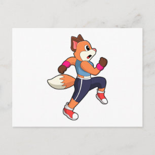 Fox at Running Briefkaart