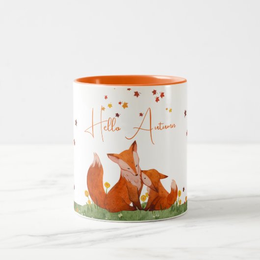 Fox Automne Feuilles De La Mug De Café (Centre)