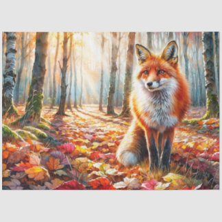 Fox Autumn Forest-Waterverf Tissuepapier
