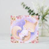 Fox Avec Un Baby shower Bunny Invitation (Debout devant)