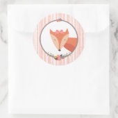 Fox Baby Meisje Ronde Sticker (Tas)