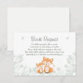 Fox Baby shower Apportez une carte de livre Woodla (Devant / Derrière)