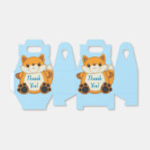 Fox Baby shower Blue Bedankdoosjes (Uitgevouwen)