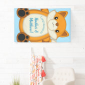 Fox Baby shower Blue Spandoek (Insitu)
