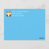 Fox Baby shower Blue Woodland Briefkaart (Achterkant)