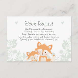 Fox Baby shower Breng een boekenkaart Woodland Informatiekaartje
