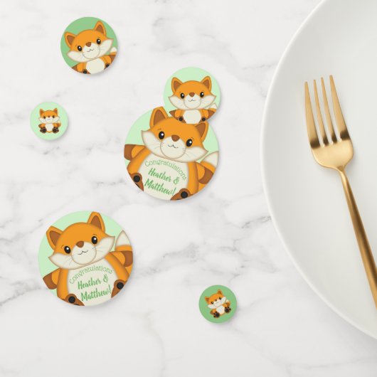 Fox Baby shower Green Confetti (Groep)