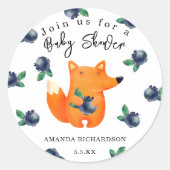 Fox Baby shower Ronde Sticker (Voorkant)