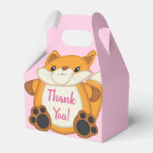 Fox Baby shower Roze Bedankdoosjes (Achterkant)