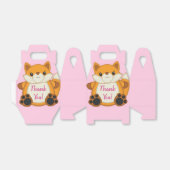 Fox Baby shower Roze Bedankdoosjes (Uitgevouwen)