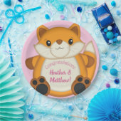 Fox Baby shower Roze Papieren Bordje (Feest)