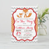 Fox Baby shower Uitnodiging (Staand voorkant)