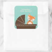 Fox Baby shower Vierkante Sticker (Tas)