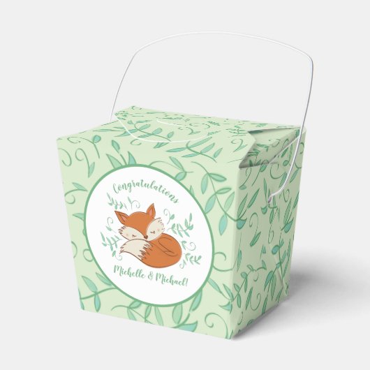 Fox Baby shower Woodland Animals Bedankdoosjes (Voorkant Zijde)