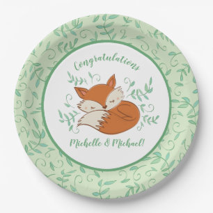 Fox Baby shower Woodland Animals Papieren Bordje