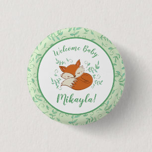 Fox Baby shower Woodland Animals Ronde Button 3,2 Cm