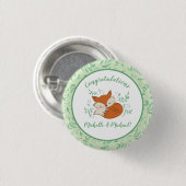 Fox Baby shower Woodland Animals Ronde Button 3,2 Cm (Voorkant /achterkant)