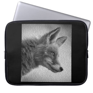 FOX-BETALINGSSTIJL ZWARTE EN WITTE LAPTOP SLEEVE