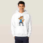 Fox bij Cricket met cricket bat Hoodie (Voorkant volledig)