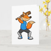 Fox bij Cricket met cricket bat Kaart (Gele Bloem)