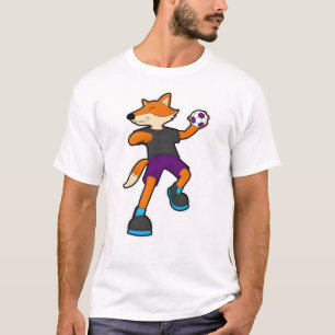 Fox bij handballspeler met handbal t-shirt