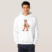 Fox bij honkbal met honkbalhandschoen hoodie (Voorkant volledig)