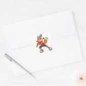 Fox bij honkbal met honkbalknuppel vierkante sticker (Envelop)