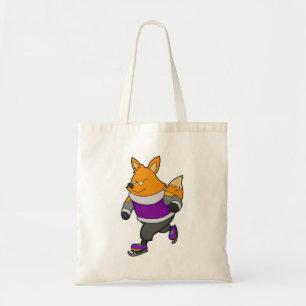 Fox bij ijsschaatsen met ijsbril en -schaatsen tote bag