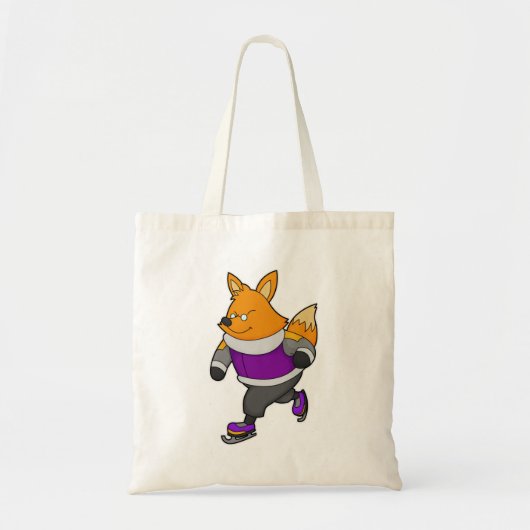 Fox bij ijsschaatsen met ijsbril en -schaatsen tote bag (Voorkant)