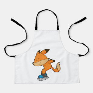 Fox bij ijsschaatsen met ijsschaatsen schort