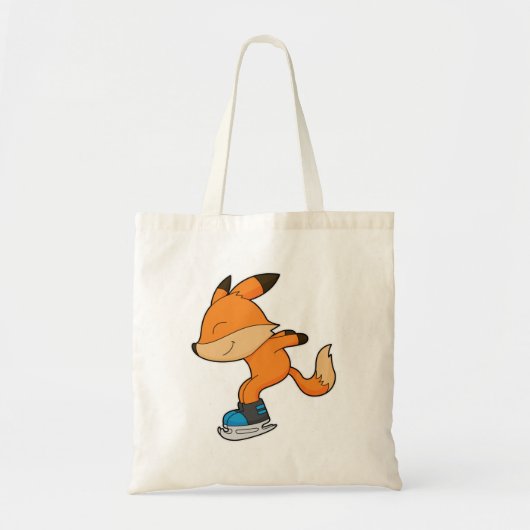Fox bij ijsschaatsen met ijsschaatsen tote bag (Voorkant)