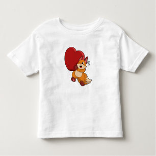 Fox bij liefde met hart kinder shirts