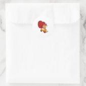 Fox bij liefde met hart ronde sticker (Tas)