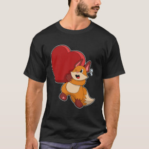 Fox bij liefde met hart t-shirt