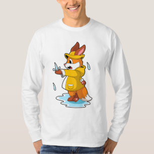 Fox bij Regen met Regen druppels T-shirt