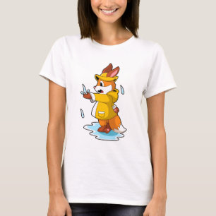 Fox bij Regen met Regen druppels T-shirt