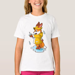 Fox bij Regen met Regen druppels T-shirt