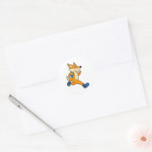 Fox bij uitvoering met rugzak ronde sticker (Envelop)