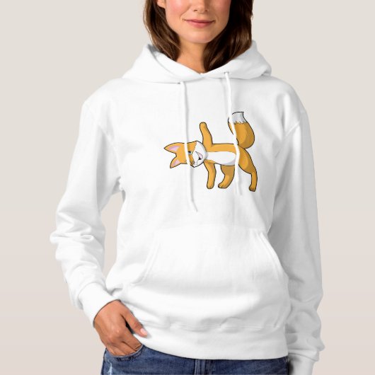 Fox bij Yoga Stretching Hoodie (Voorkant)