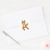 Fox bij Yoga Stretching Vierkante Sticker (Envelop)
