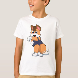 Fox bij zwemmen met zwempak t-shirt