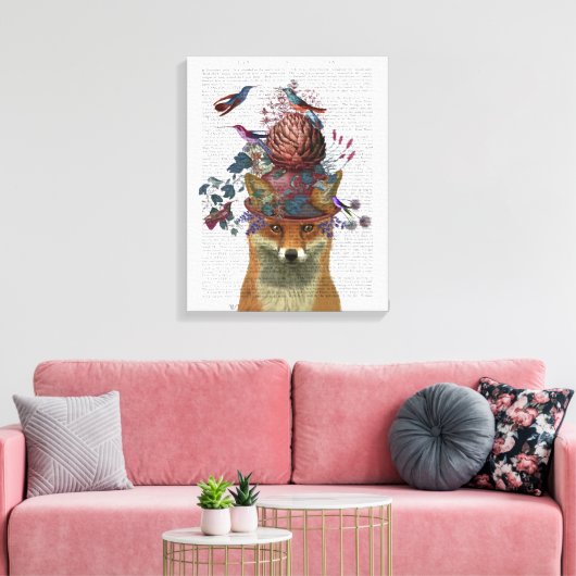 Fox Birdkeeper met Artichoke Canvas Afdruk (Insitu (Woonkamer))